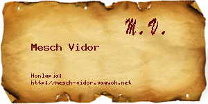 Mesch Vidor névjegykártya